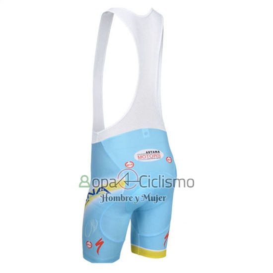 Astana Ropa Ciclismo Culotte Corto 2014 Mangas Cortas Azul Claro
